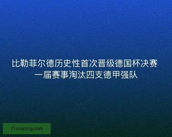 比勒菲尔德历史性首次晋级德国杯决赛 一届赛事淘汰四支德甲强队